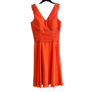 Tangerine Chiffon Swing Sleeveless Party Dress